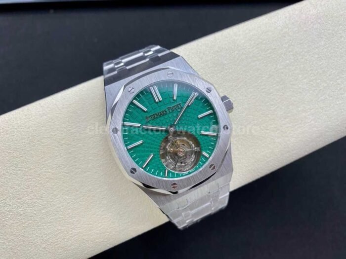 R8 Factory Audemars Piguet Royal Oak Tourbillon 26534TI.OO .1220TI.01 41mm Full Steel Green Di 6 Super Clone Watch,Clean Factory Watch