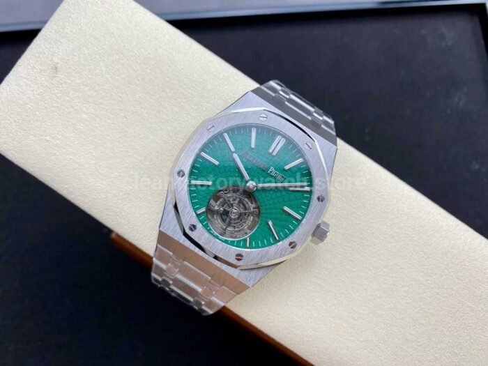 R8 Factory Audemars Piguet Royal Oak Tourbillon 26534TI.OO .1220TI.01 41mm Full Steel Green Dial 1 Super Clone Watch,Clean Factory Watch