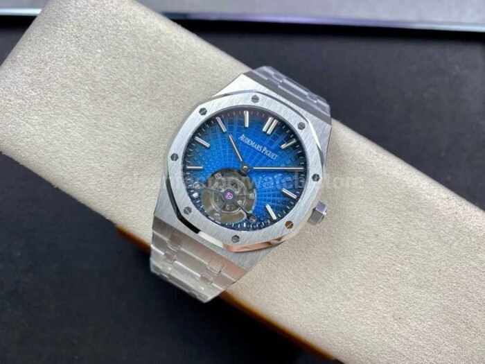 R8 Factory Audemars Piguet Royal Oak Tourbillon 26730TI.OO .1320TI.04 41mm Full Steel Blue Dial 5 Super Clone Watch,Clean Factory Watch