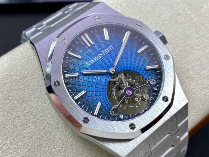 R8 Factory Audemars Piguet Royal Oak Tourbillon 26730TI.OO .1320TI.04 41mm Full Steel Blue Dial Super Clone Watch,Clean Factory Watch