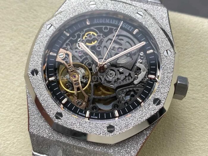 THB Factory Frosted Audemars Piguet Royal Oak 15407BC.GG .1224BC.01 41mm Full Steel Skel 4 Super Clone Watch,Clean Factory Watch