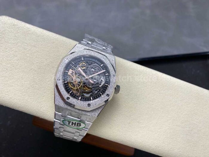 THB Factory Frosted Audemars Piguet Royal Oak 15407BC.GG .1224BC.01 41mm Full Steel Skel 5 Super Clone Watch,Clean Factory Watch