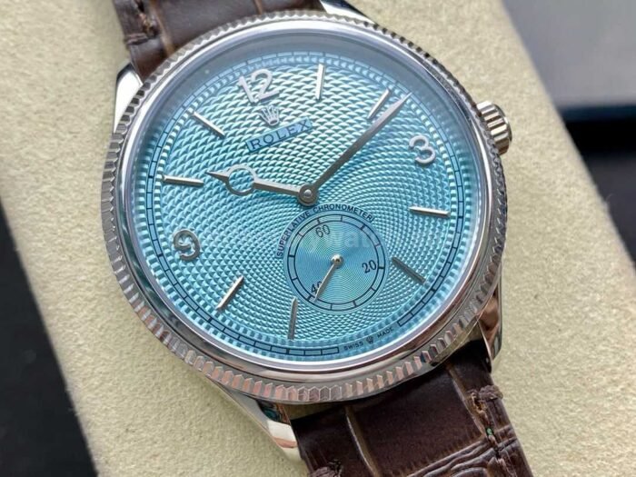 TW Factory Rolex 1908 M52506-0002 39mm Platinum Leather Strap Arabic Numerals Ice Blue Dial - Image 2