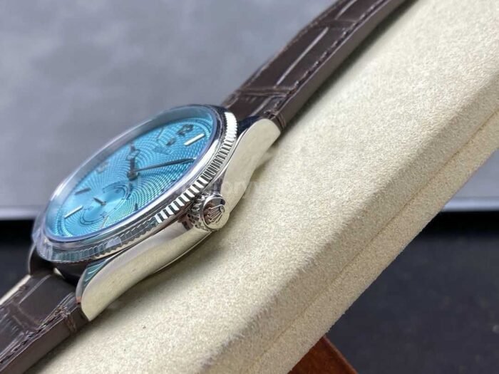 TW Factory Rolex 1908 M52506-0002 39mm Platinum Leather Strap Arabic Numerals Ice Blue Dial - Image 6