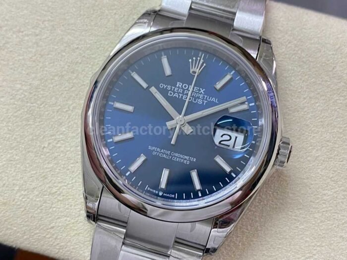 VS Factory Rolex Datejust 126200 0006 36mm Smooth Bezel Full 904L Blue Dial 4 Super Clone Watch,Clean Factory Watch
