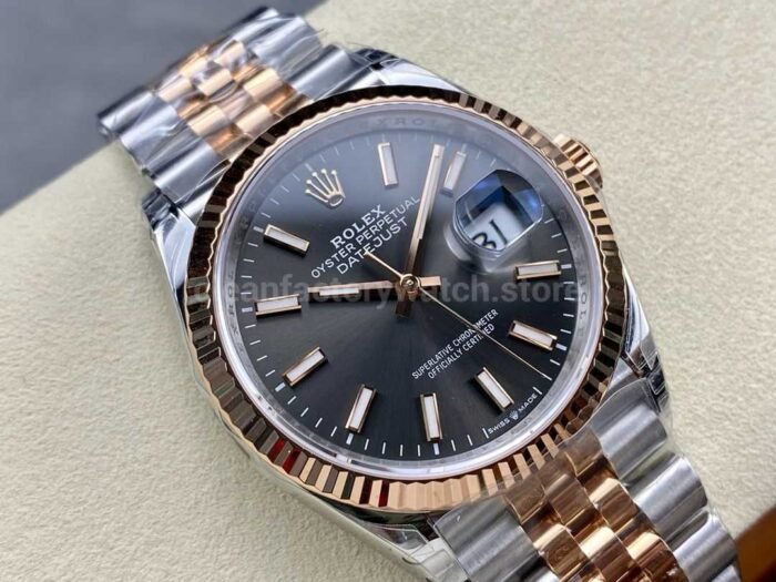 VS Factory Rolex Datejust 126231-0013 36mm Half Rose Gold Grey Dial Jubilee - Image 2