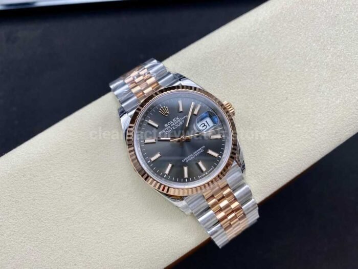VS Factory Rolex Datejust 126231-0013 36mm Half Rose Gold Grey Dial Jubilee - Image 4