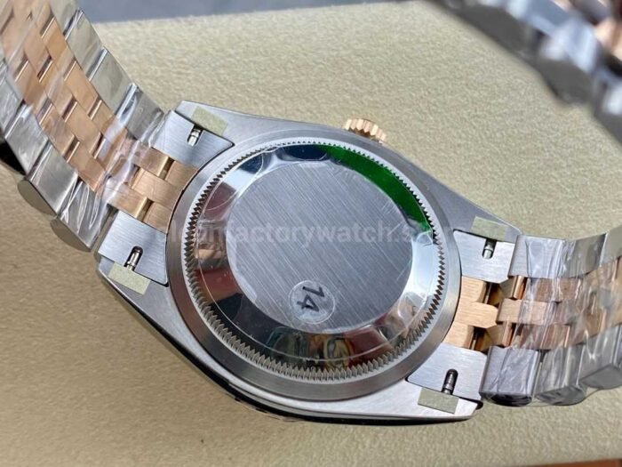 VS Factory Rolex Datejust 126231 0027 36mm Half Rose Gold Roman Number Diamond Gold Dial Jubilee 1 Super Clone Watch,Clean Factory Watch