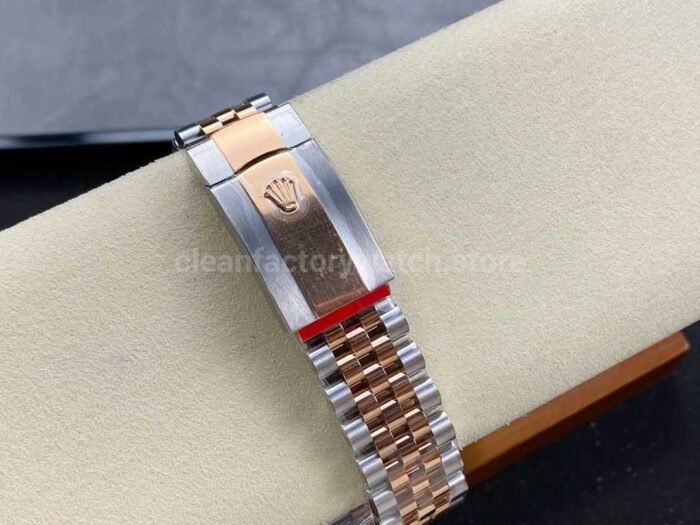 VS Factory Rolex Datejust 126231 0027 36mm Half Rose Gold Roman Number Diamond Gold Dial Jubilee 3 Super Clone Watch,Clean Factory Watch