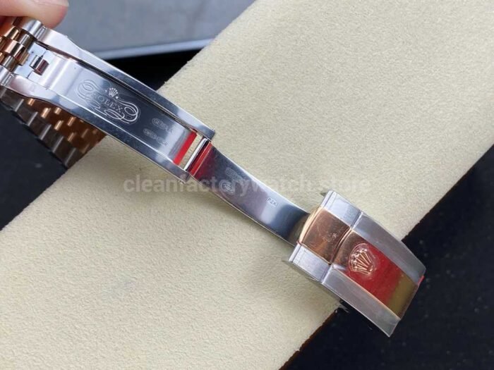 VS Factory Rolex Datejust 126231 0027 36mm Half Rose Gold Roman Number Diamond Gold Dial Jubilee 4 Super Clone Watch,Clean Factory Watch