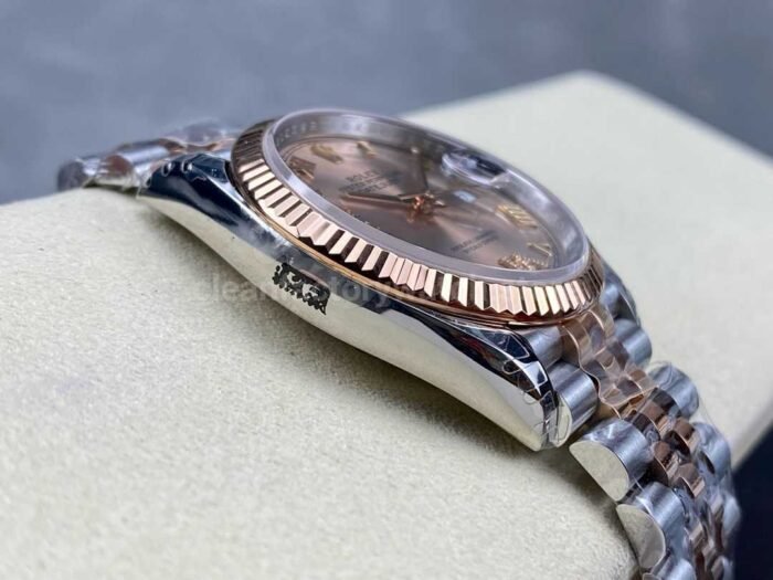 VS Factory Rolex Datejust 126231 0027 36mm Half Rose Gold Roman Number Diamond Gold Dial Jubilee 6 Super Clone Watch,Clean Factory Watch