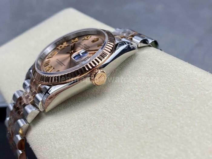 VS Factory Rolex Datejust 126231 0027 36mm Half Rose Gold Roman Number Diamond Gold Dial Jubilee 8 Super Clone Watch,Clean Factory Watch