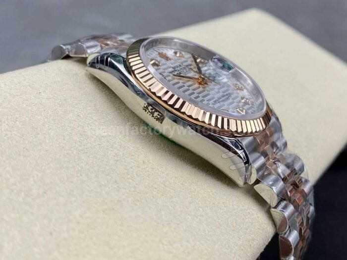 VS Factory Rolex Datejust 126231-0039 36mm Half Rose Gold Diamond Fluted Motif Silver Dial Jubilee - Image 5