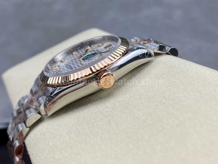 VS Factory Rolex Datejust 126231-0039 36mm Half Rose Gold Diamond Fluted Motif Silver Dial Jubilee - Image 6