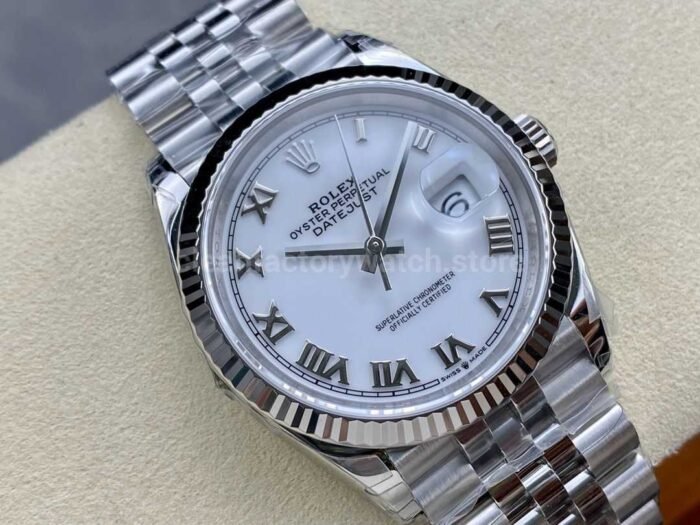 VS Factory Rolex Datejust 126234 0025 36mm Full 904L Roman Numerals White Dial Jubilee 8 Super Clone Watch,Clean Factory Watch