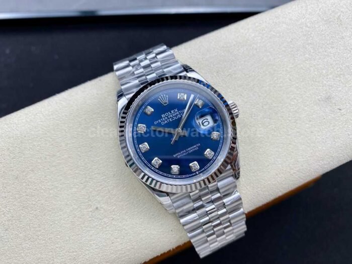 VS Factory Rolex Datejust 126234 0037 36mm Full 904L Diamond Blue Dial Jubilee 7 Super Clone Watch,Clean Factory Watch