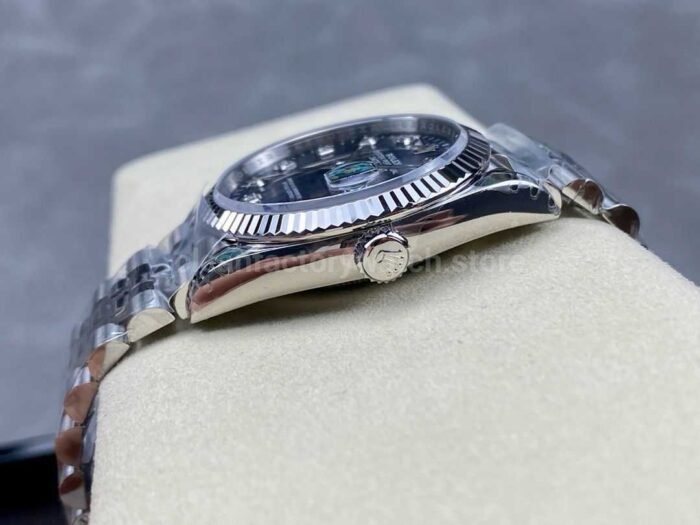 VS Factory Rolex Datejust 126234-0057 36mm Full 904L Diamond Fluted Motif Blue Dial Jubilee - Image 6
