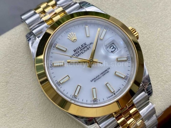 VS Factory Rolex Datejust 126303-0016 41mm Gold Smooth Bezel Half Yellow Gold White Dial Rolex Datejust - Image 2