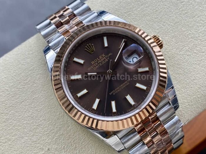 VS Factory Rolex Datejust 126331-0002 41mm Half Rose Gold Brown Dial Jubilee - Image 2