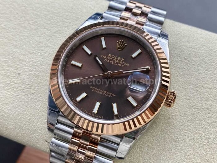 VS Factory Rolex Datejust 126331-0002 41mm Half Rose Gold Brown Dial Jubilee - Image 3