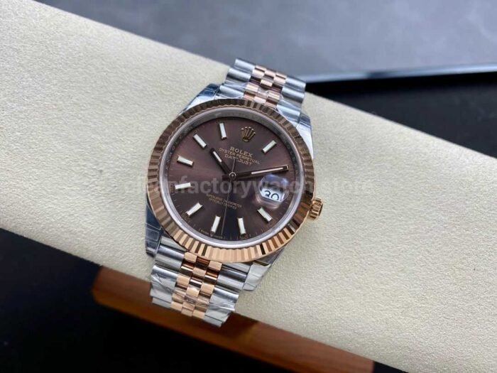 VS Factory Rolex Datejust 126331-0002 41mm Half Rose Gold Brown Dial Jubilee - Image 5