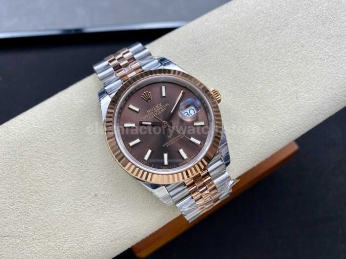 VS Factory Rolex Datejust 126331-0002 41mm Half Rose Gold Brown Dial Jubilee - Image 4