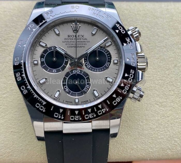 VS Factory Rolex Daytona 116519LN 0027 40MM White Gold Rubber Strap Grey Dial 4 Super Clone Watch,Clean Factory Watch