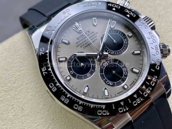 VS Factory Rolex Daytona 116519LN 0027 40MM White Gold Rubber Strap Grey Dial 5 Super Clone Watch,Clean Factory Watch