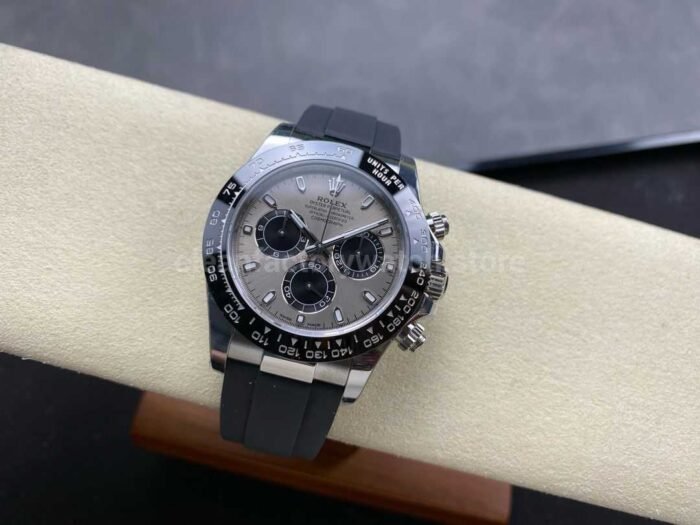 VS Factory Rolex Daytona 116519LN 0027 40MM White Gold Rubber Strap Grey Dial 7 Super Clone Watch,Clean Factory Watch