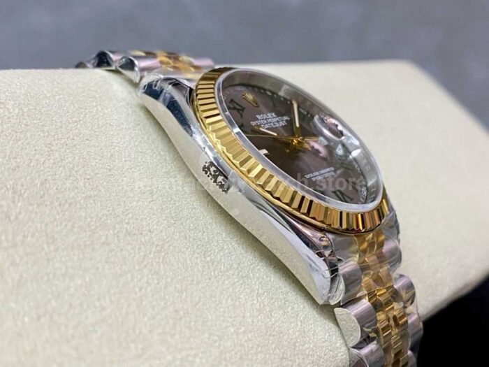 VS Factory Rolex Wimbledon Datejust 126233 0035 36mm Half Yellow Gold Roman Number Grey Dial J 9 Super Clone Watch,Clean Factory Watch