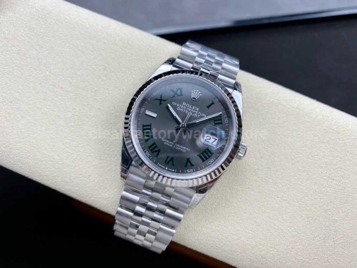 VS Factory Rolex Wimbledon Datejust 126234 0045 36mm Full 904L Roman Number Grey Dial Jubilee 1 Super Clone Watch,Clean Factory Watch