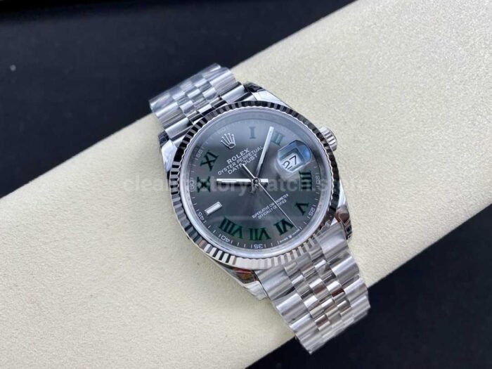 VS Factory Rolex Wimbledon Datejust 126234 0045 36mm Full 904L Roman Number Grey Dial Jubilee 5 Super Clone Watch,Clean Factory Watch