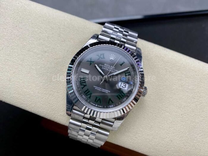 VS Factory Rolex Wimbledon Datejust 126334-0022 41mm Full 904L Roman Number Grey Dial Jubilee - Image 4