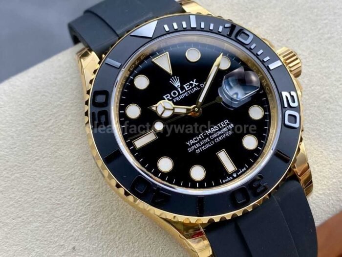 VS Factory Rolex Yacht-Master 42 226658 42mm Yellow Gold Rubber Strap Black Dial - Image 2