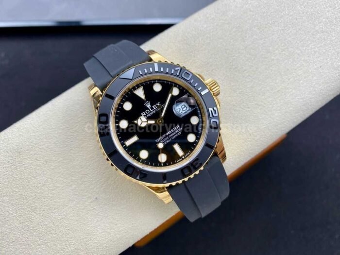 VS Factory Rolex Yacht-Master 42 226658 42mm Yellow Gold Rubber Strap Black Dial - Image 4