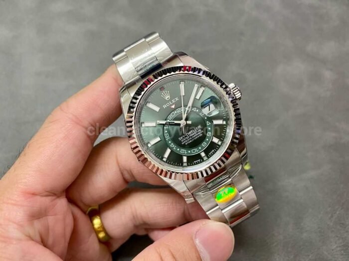 ZF Factory Rolex Sky Dweller 336934 0001 42mm White Gold904L Green Dial 7 Super Clone Watch,Clean Factory Watch