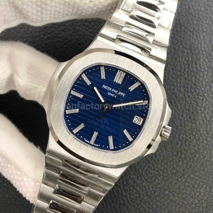 3K Factory Patek Philippe Nautilus 40th Anniversary Nautilus Platinum 40mm 5711 1P Blue Dial 4 Super Clone Watch,Clean Factory Watch