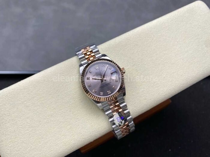 8+ Factory Rolex counterweight Datejust 278271-0024 31mm Half Rose Gold Diamond Pink Dial Jubilee - Image 4