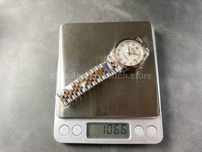 8 Factory Rolex counterweight Datejust 278271 0026 31mm Half Rose Gold Diamond Mother Of pearl Dial 4 Super Clone Watch,Clean Factory Watch