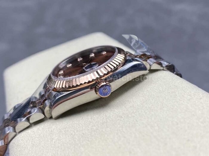 8 Factory Rolex counterweight Datejust 278271 0028 31mm Half Rose Gold Diamond Brown Dial Jubilee 1 Super Clone Watch,Clean Factory Watch