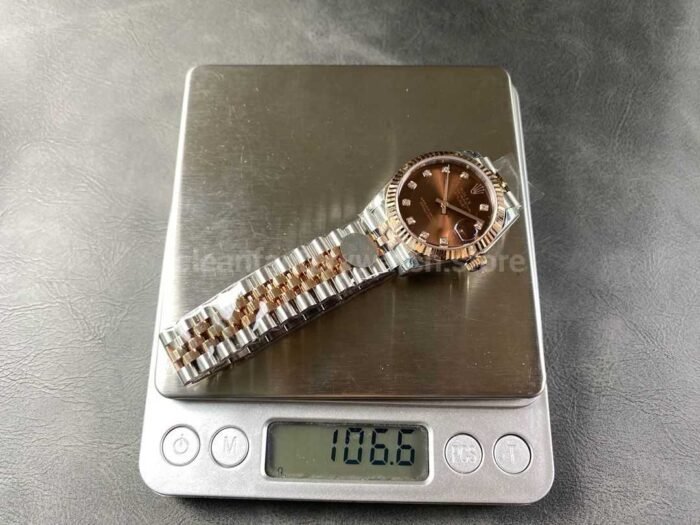 8 Factory Rolex counterweight Datejust 278271 0028 31mm Half Rose Gold Diamond Brown Dial Jubilee 4 Super Clone Watch,Clean Factory Watch