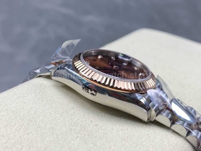 8 Factory Rolex counterweight Datejust 278271 0028 31mm Half Rose Gold Diamond Brown Dial Jubilee 7 Super Clone Watch,Clean Factory Watch