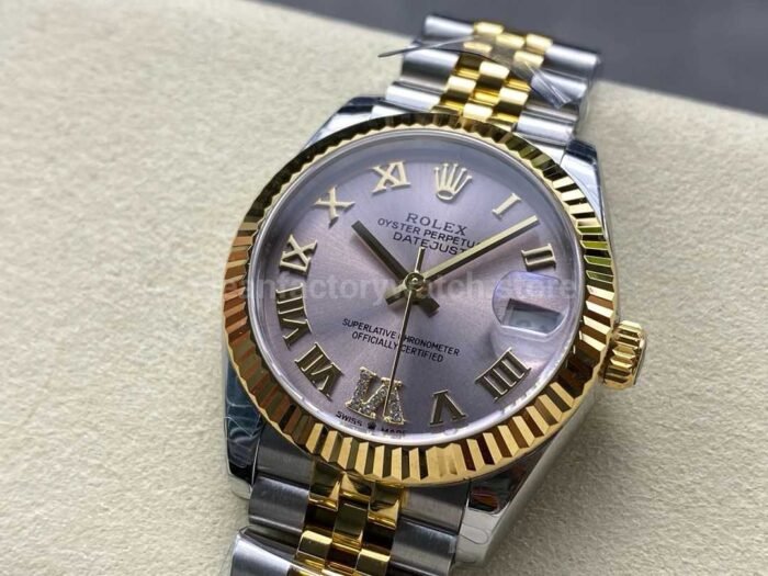 8 Factory Rolex counterweight Datejust 278273 0004 31mm Half Yellow Gold Roman Numerals Diamo 7 Super Clone Watch,Clean Factory Watch