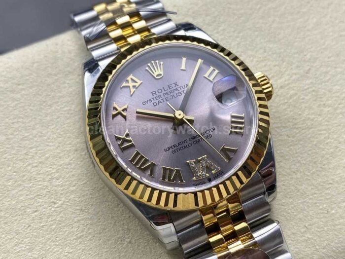 8 Factory Rolex counterweight Datejust 278273 0004 31mm Half Yellow Gold Roman Numerals Diamo 9 Super Clone Watch,Clean Factory Watch