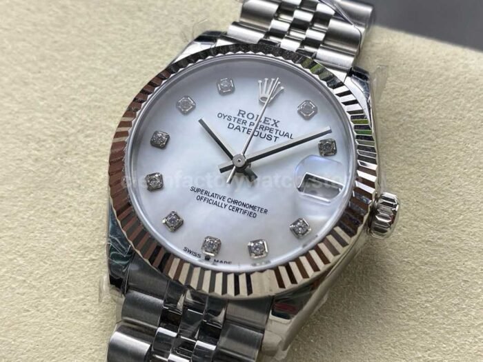 8+ Factory Rolex counterweight Datejust 278274-0006 31mm Full Steel Diamond Mother Of Pearl Dial Jubilee - Image 3