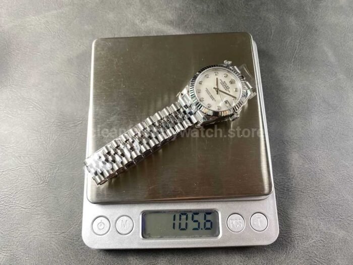 8+ Factory Rolex counterweight Datejust 278274-0006 31mm Full Steel Diamond Mother Of Pearl Dial Jubilee - Image 9