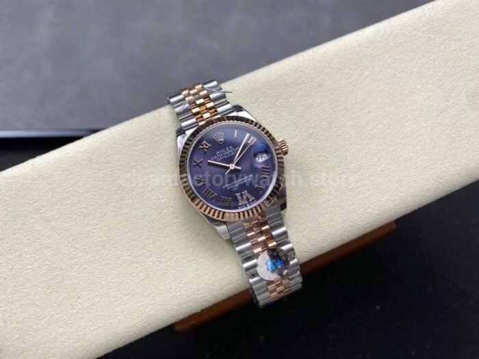 8 Factory Rolexcounterweight Datejust 278271 0020 31mm Half Rose Gold Roman Numerals Diamond 8 Super Clone Watch,Clean Factory Watch