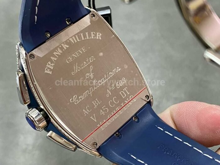 ABF Factory Franck Muller Vanguard Chronograph 44mm Diamond Titanium Rubber Strap BlueDial 1 Super Clone Watch,Clean Factory Watch