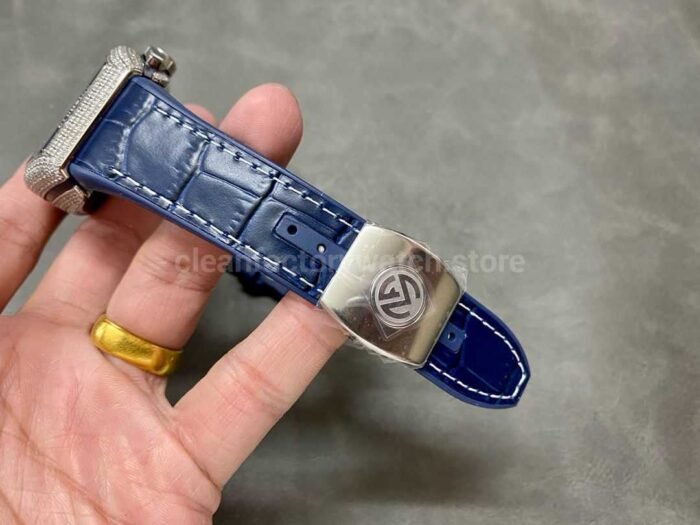 ABF Factory Franck Muller Vanguard Chronograph 44mm Diamond Titanium Rubber Strap BlueDial 7 Super Clone Watch,Clean Factory Watch