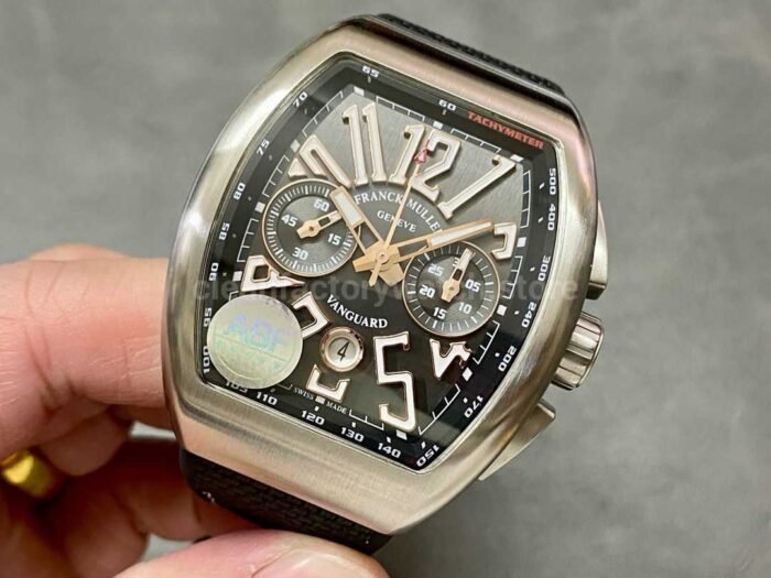 ABF Factory Franck Muller Vanguard Chronograph 44mm Steel Rubber Strap Black Dial 4 Super Clone Watch,Clean Factory Watch